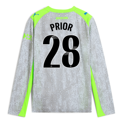 Maillot Third Manchester City pour enfants 2025/26 à manches longues avec impression de PRIOR 28 Printing