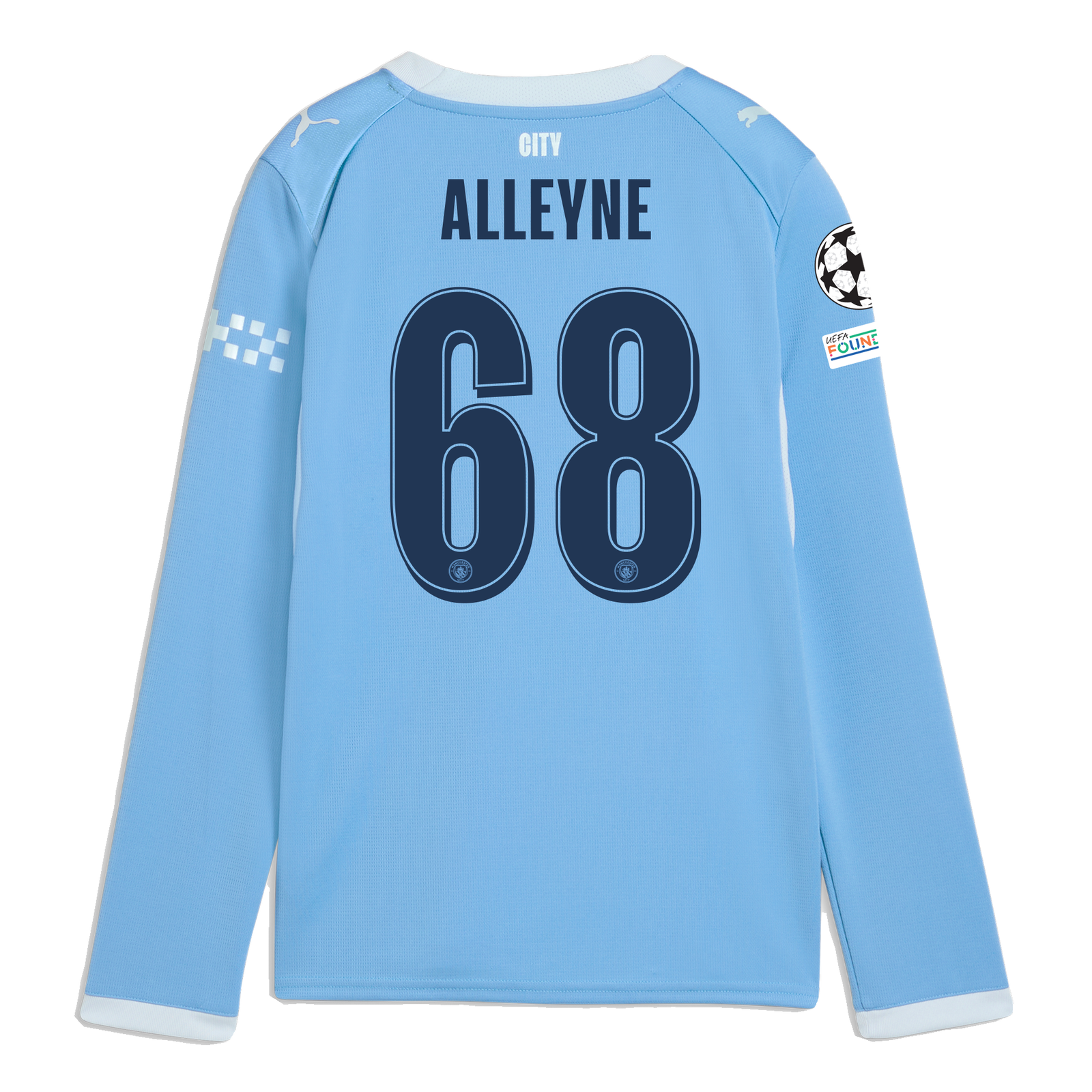 Kids' Manchester City Home Jersey 2026/27 Long Sleeve With ALLEYNE