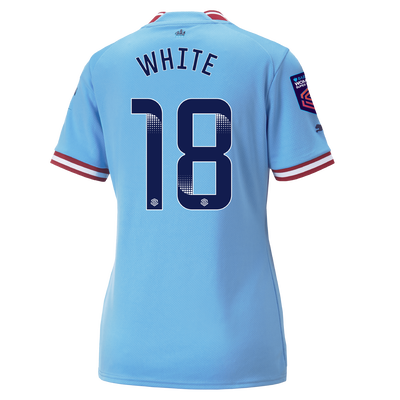 Camiseta Mujer 1ª Equipación Manchester City 2022/23 con estampado de WHITE 18