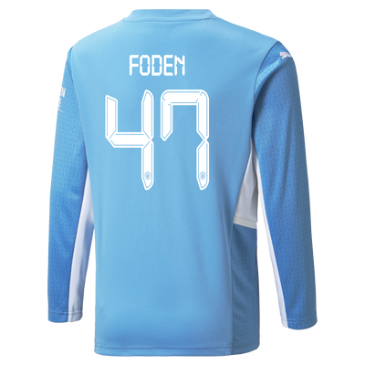 Manchester City Home Longsleeve Shirt 21/22 with Phil Foden printing