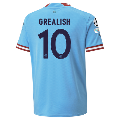 Kids' Manchester City Home Jersey 22/23 with GREALISH 10 printing