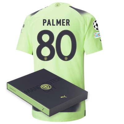 Manchester City Authentic 3. Trikot 2022/23 mit PALMER 80 aufdruck in geschenkbox