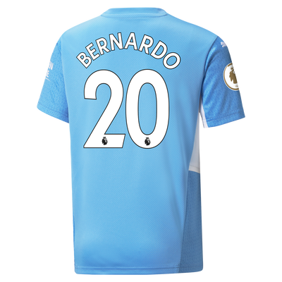 Kids Manchester City Home Shirt 21/22 with Bernardo Silva printing