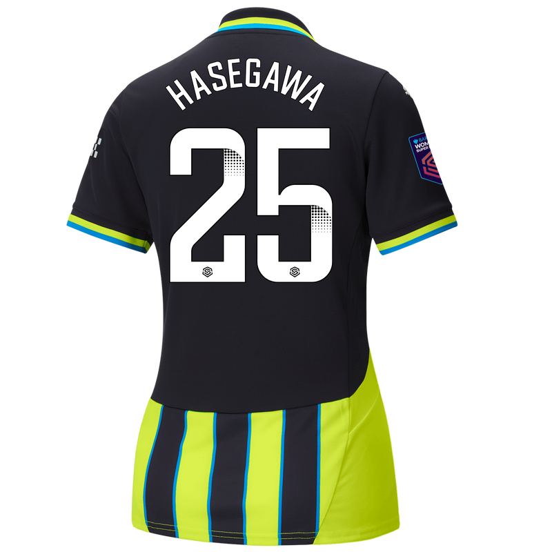 Women s Manchester City Away Jersey 2024 25 With HASEGAWA 25 Printing Official Man City Store