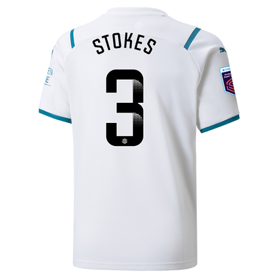 Kids Manchester City Away Shirt 21/22 with Demi Stokes printing