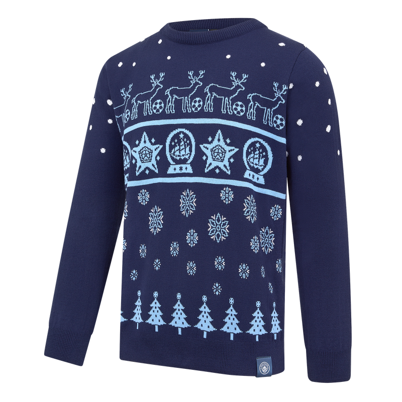 MCFC MENS FAIRISLE XMAS JUMPER - navy