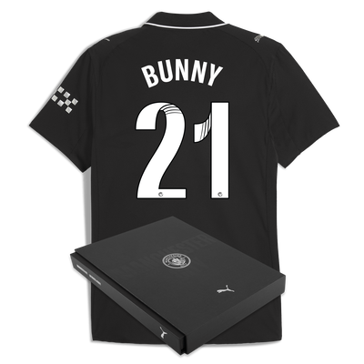 Manchester City Away Authentic Jersey 2025/26 With BUNNY 21 Printing in Gift Box