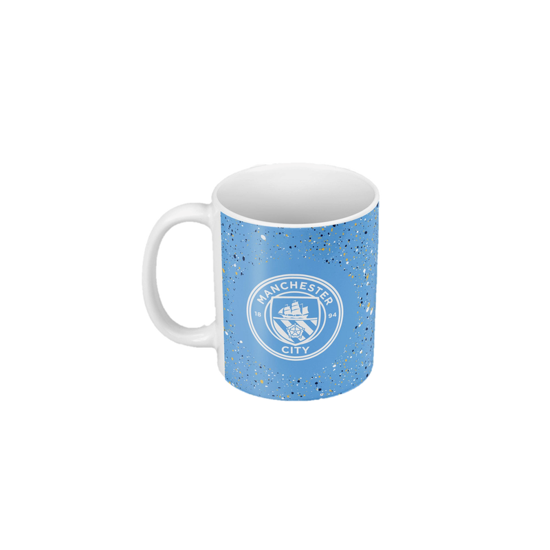 MCFC PAINT SPLATTER MUG - blue