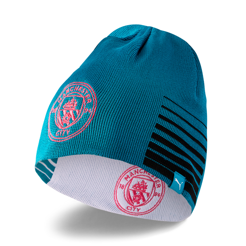 MCFC LW REVERSIBLE BEANIE - turquoise