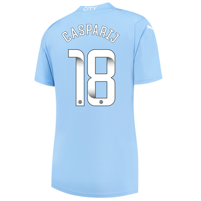 Women's Manchester City Home Jersey 2023/24 with CASPARIJ 18 printing