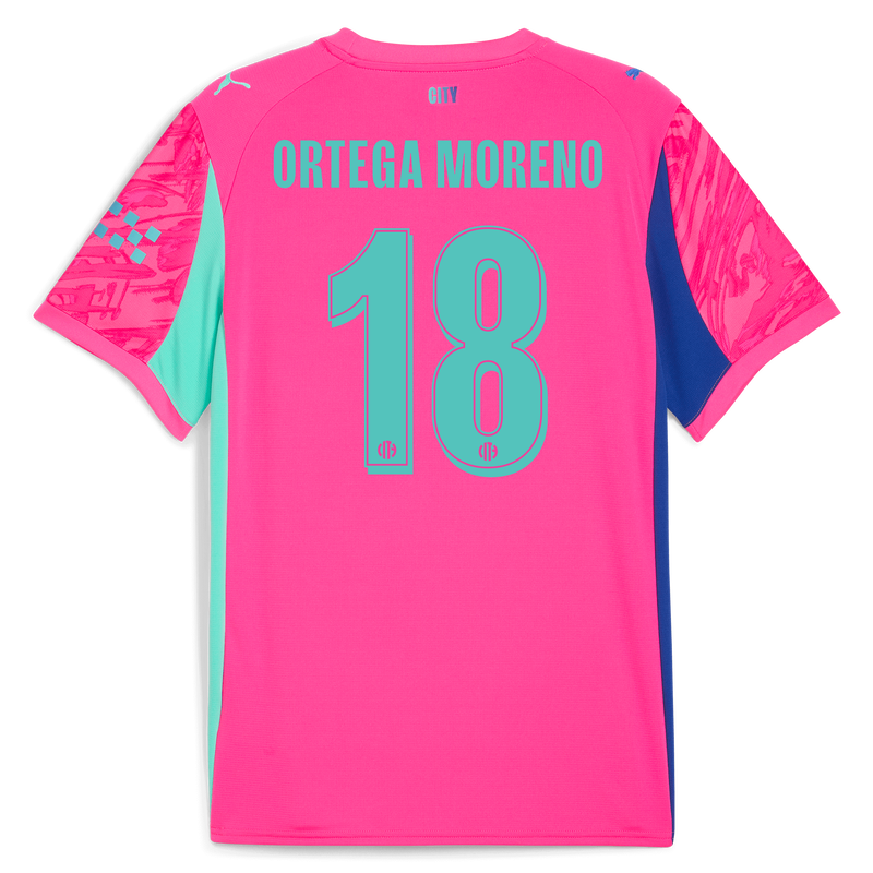 Man City Goalkeeper Jersey 2025/26 With ORTEGA MORENO 18 Printing pink - Check out all Manchester City t-shirts online - Official Manchester City FC store