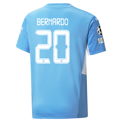 Kids Manchester City Home Shirt 21/22 with Bernardo Silva printing