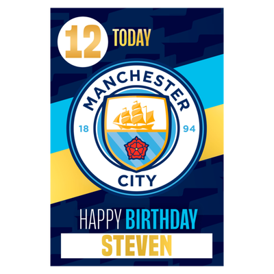 Manchester City 'Name' Birthday Card