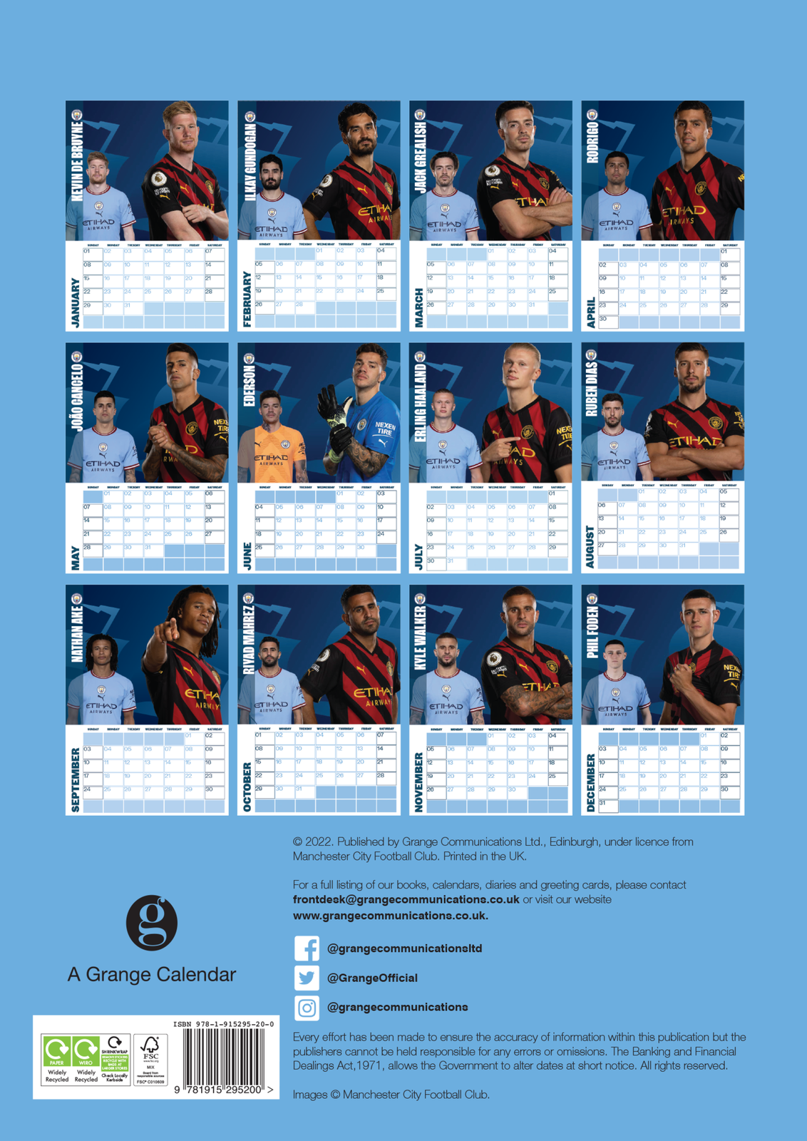 Manchester City A3 2023 Calendar Official Man City Store