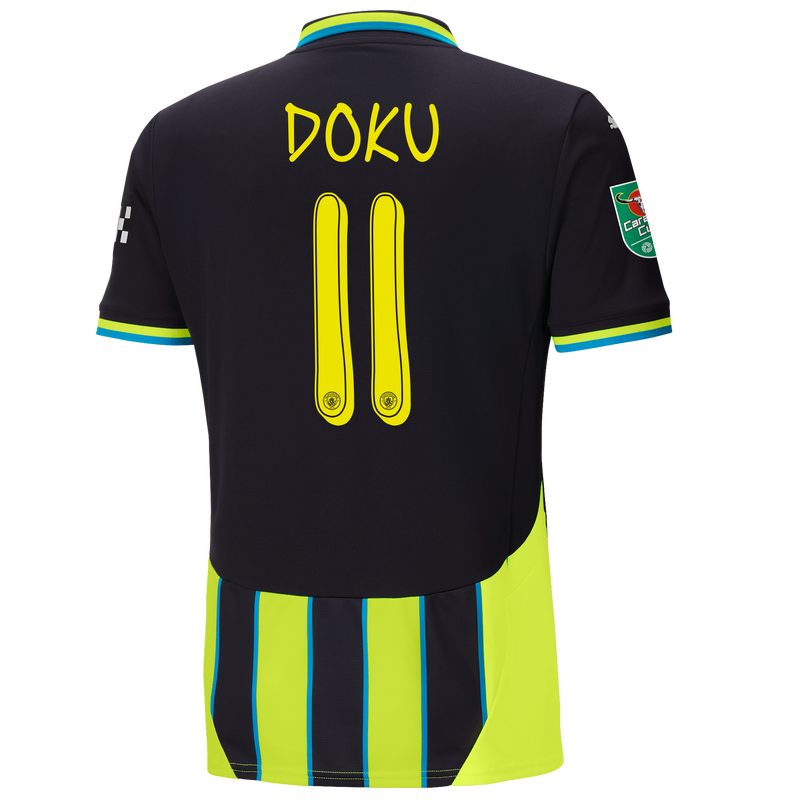 Man City Away Jersey 24/25 With DOKU 11 Printing new navy - Size L from polyester for males  - Official Manchester City FC store