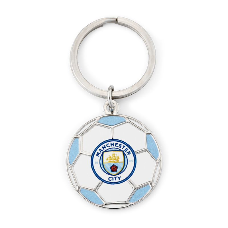 MCFC FOOTBALL CREST KEYRING - blue