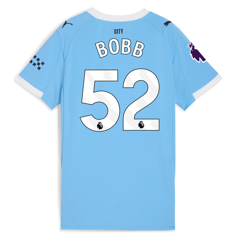 Women's Man City Home Jersey 2025/26 With BOBB 52 Printing  blue - Size XS from polyester for females  - Official Manchester City FC store