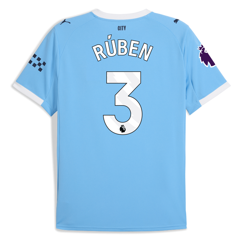 Man City Home Jersey 2025/26 With RÚBEN 3 Printing  blue - Size S from polyester for males  - Official Manchester City FC store