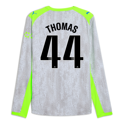 Manchester City Third Authentic Jersey 2025/26 Long Sleeve With THOMAS 44 Printing