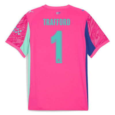 Kids' Manchester City Goalkeeper Jersey 2025/26 With TRAFFORD 1 Printing