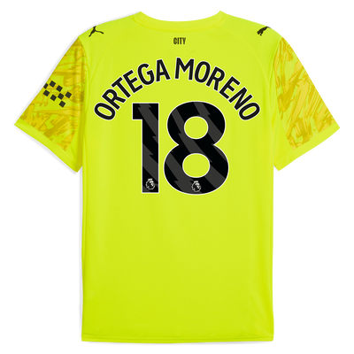 Manchester City Keeper Shirt 2025/26 met ORTEGA MORENO 18 bedrukking