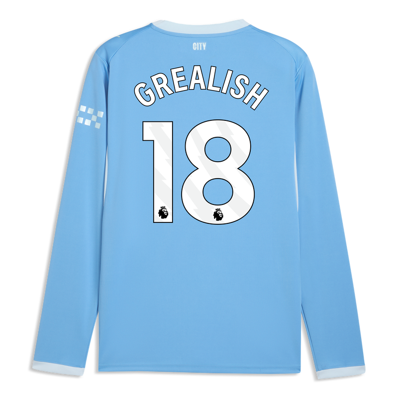 Manchester City Home Jersey 2026/27 Long Sleeve With GREALISH 18
