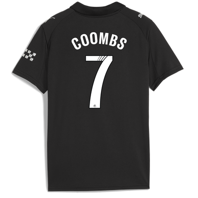 Kids' Manchester City Away Jersey 2025/26 With COOMBS 7 Printing
