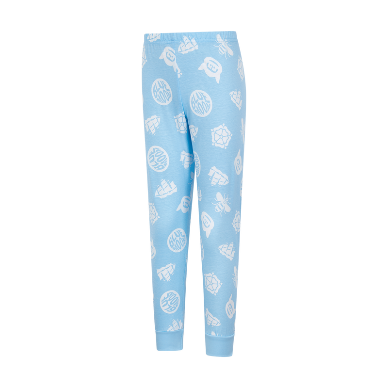 MCFC FW KIDS GLOW GLYPH AOP LS PJ - blue