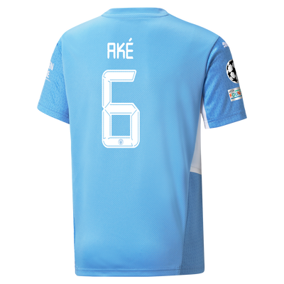 Kids Manchester City Home Shirt 21/22 with Nathan Aké printing