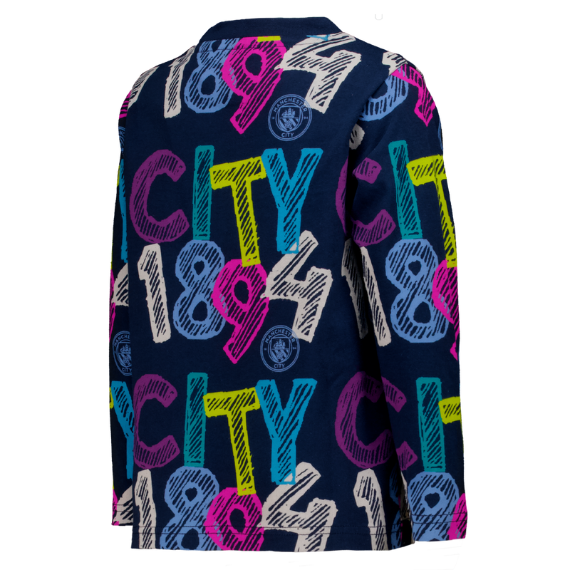 MCFC FW KIDS CITY GRAPHIC LS TSHIRT - navy