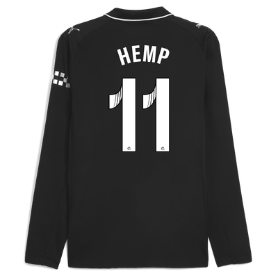 Manchester City Away Authentic Jersey 2025/26 Long Sleeve With HEMP 11 Printing
