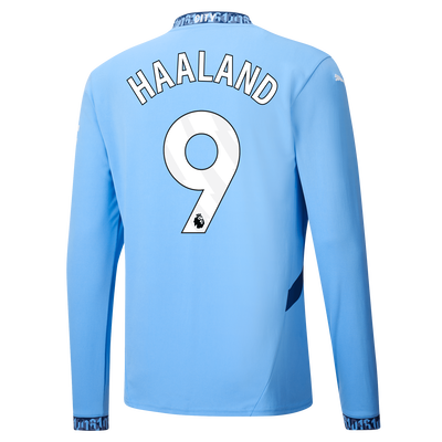 Manchester City Home Jersey 2024/25 Long Sleeve With HAALAND 9 Printing