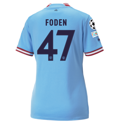 Women's Manchester City Home Jersey 22/23 with FODEN 47 printing
