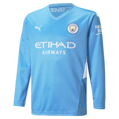 Kids Manchester City Home Longsleeve Shirt 21/22
