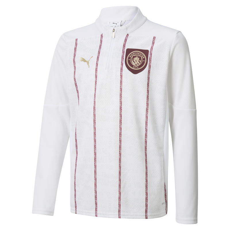 MCFC MW KIDS PREMATCH 1/4 ZIP TOP - white