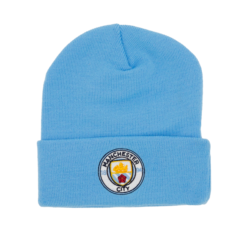 MCFC FW EMB CREST CORE BEANIE - light blue