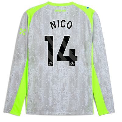 Manchester City Third Jersey 2025/26 Long Sleeve With NICO 14 Printing