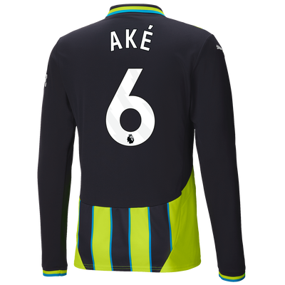 Manchester City Authentic Away Jersey 2024/25 Long Sleeve With AKÉ 6 Printing
