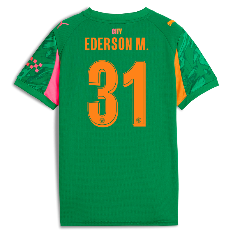 Manchester City Keeper Shirt Kinderen 2025/26 met EDERSON M. 31 bedrukking groen kinderen - Maat 13/14 van polyester  - Officiële Manchester City FC shop