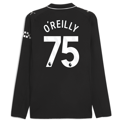 Manchester City Away Authentic Jersey 2025/26 Long Sleeve With O'REILLY 75 Printing