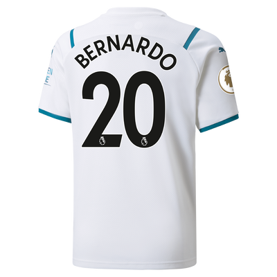 Kids Manchester City Away Shirt 21/22 with Bernardo Silva printing