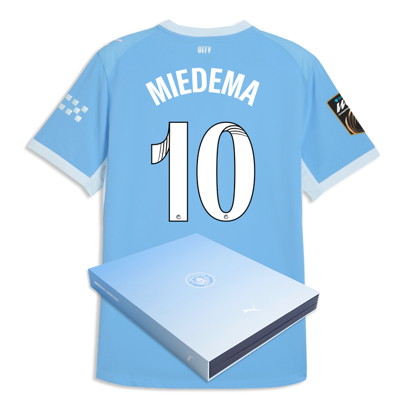 Man City Home Authentic Jersey 2026/27 With MIEDEMA 10 Printing in Gift Box  blue-icy blue - Check out all Manchester City t-shirts online