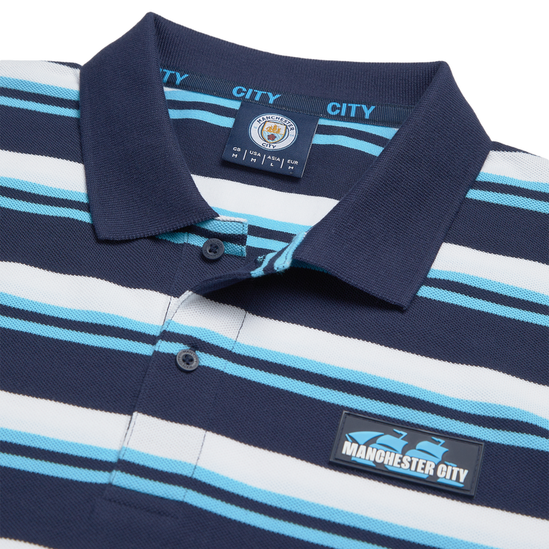 MCFC FW MENS SHIP STRIPE POLO - peacoat