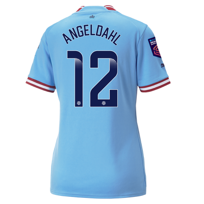 Women's Manchester City Home Jersey 2022/23 with ANGELDAHL 12 printing
