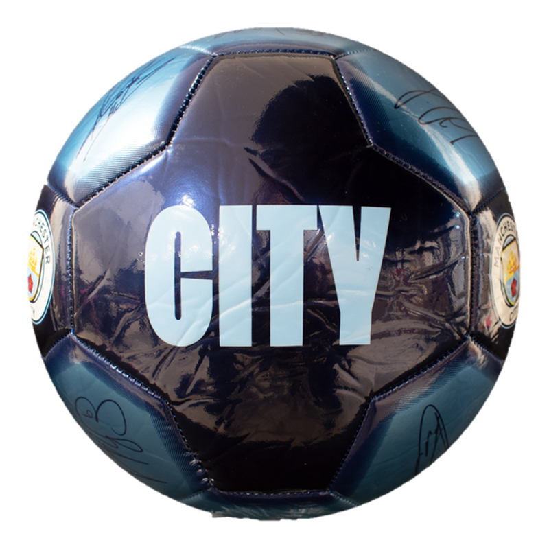 MCFC METALLIC SIGNATURE BALL - blue