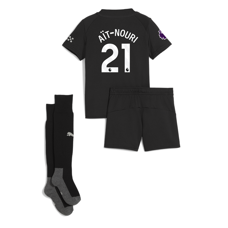 Man City Away Mini Kit 2025/26 With AÏT-NOURI 21 Printing black - Check out all Manchester City t-shirts online - Official Manchester City FC store