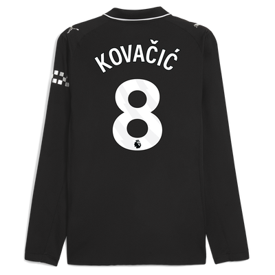 Manchester City Away Authentic Jersey 2025/26 Long Sleeve With KOVAČIĆ 8 Printing