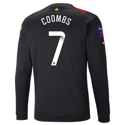 Manchester City Away Jersey 2022/23 long sleeve with COOMBS 7 printing