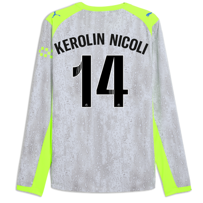 Maglia Third Autentica Manchester City 2025/26 a maniche lunghe con stampa di KEROLIN NICOLI 14 Printing