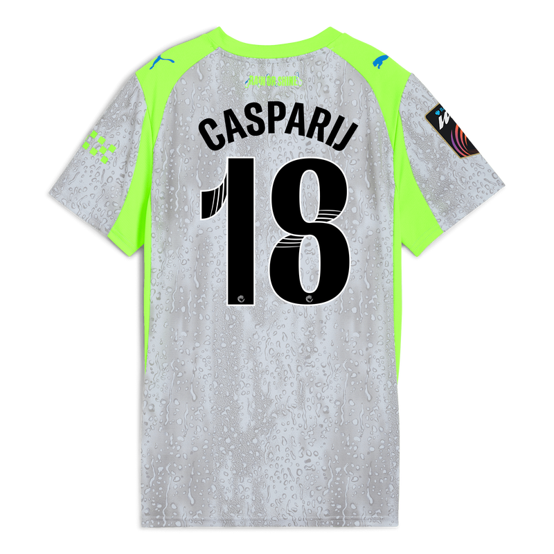 Womens' Man City 3rd Jersey 2025/26 With CASPARIJ 18 Printing blue - Check out all Manchester City t-shirts online - Official Manchester City FC store